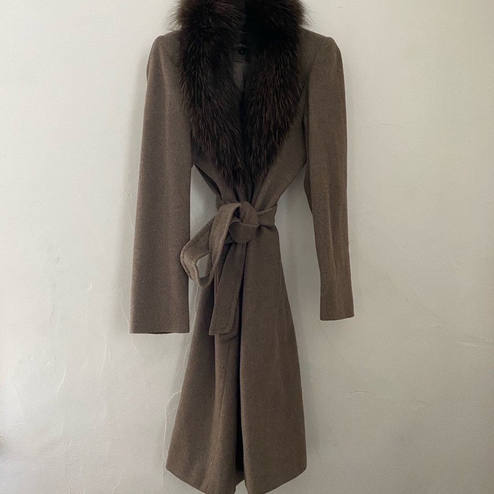 Wool Blend and Fur Trim Coat